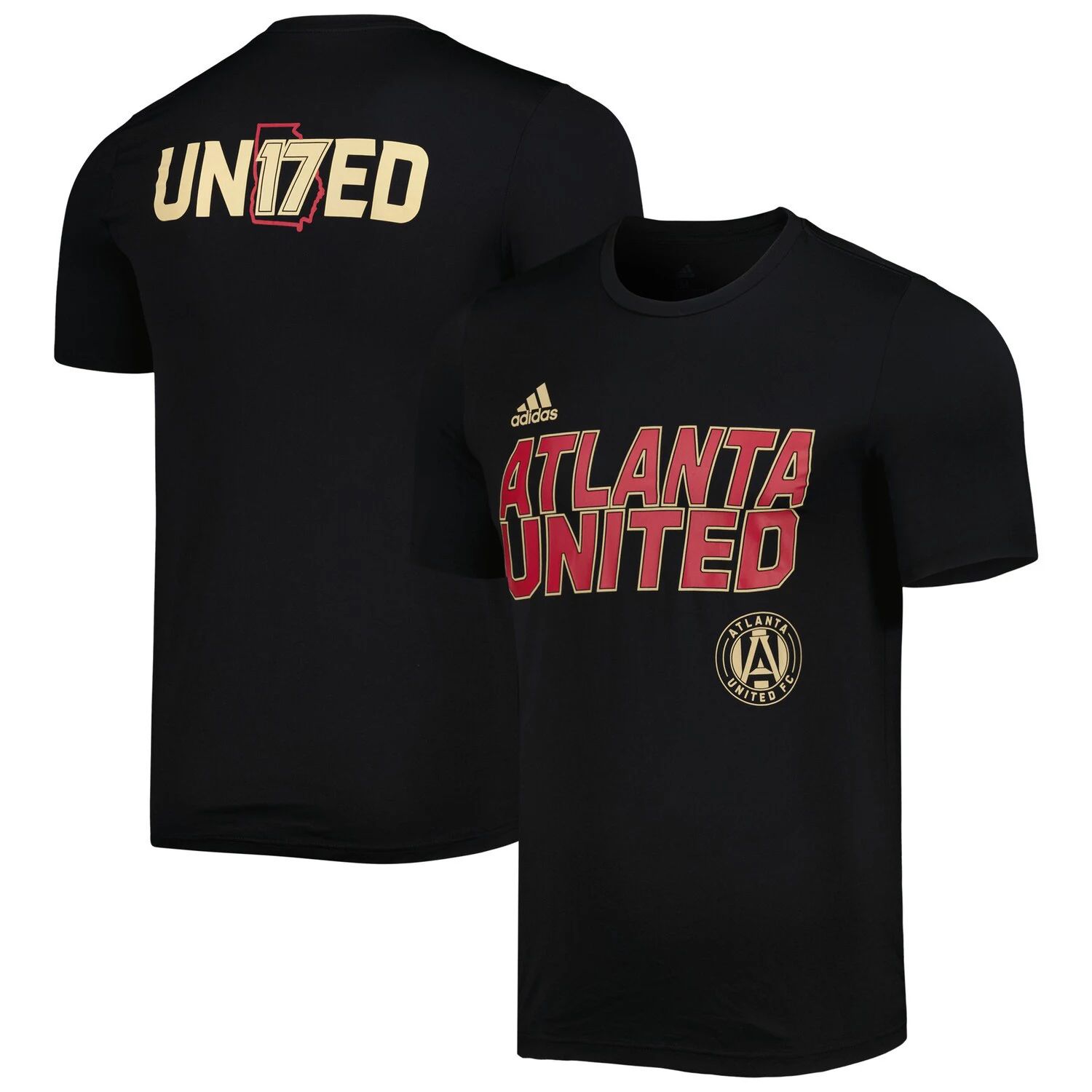 Мужская черная футболка Atlanta United FC Team с крючками AEROREADY adidas