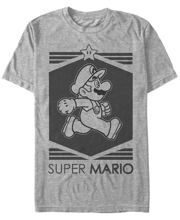 Мужская футболка Nintendo Super Mario Star с коротким рукавом Fifth Sun, серый