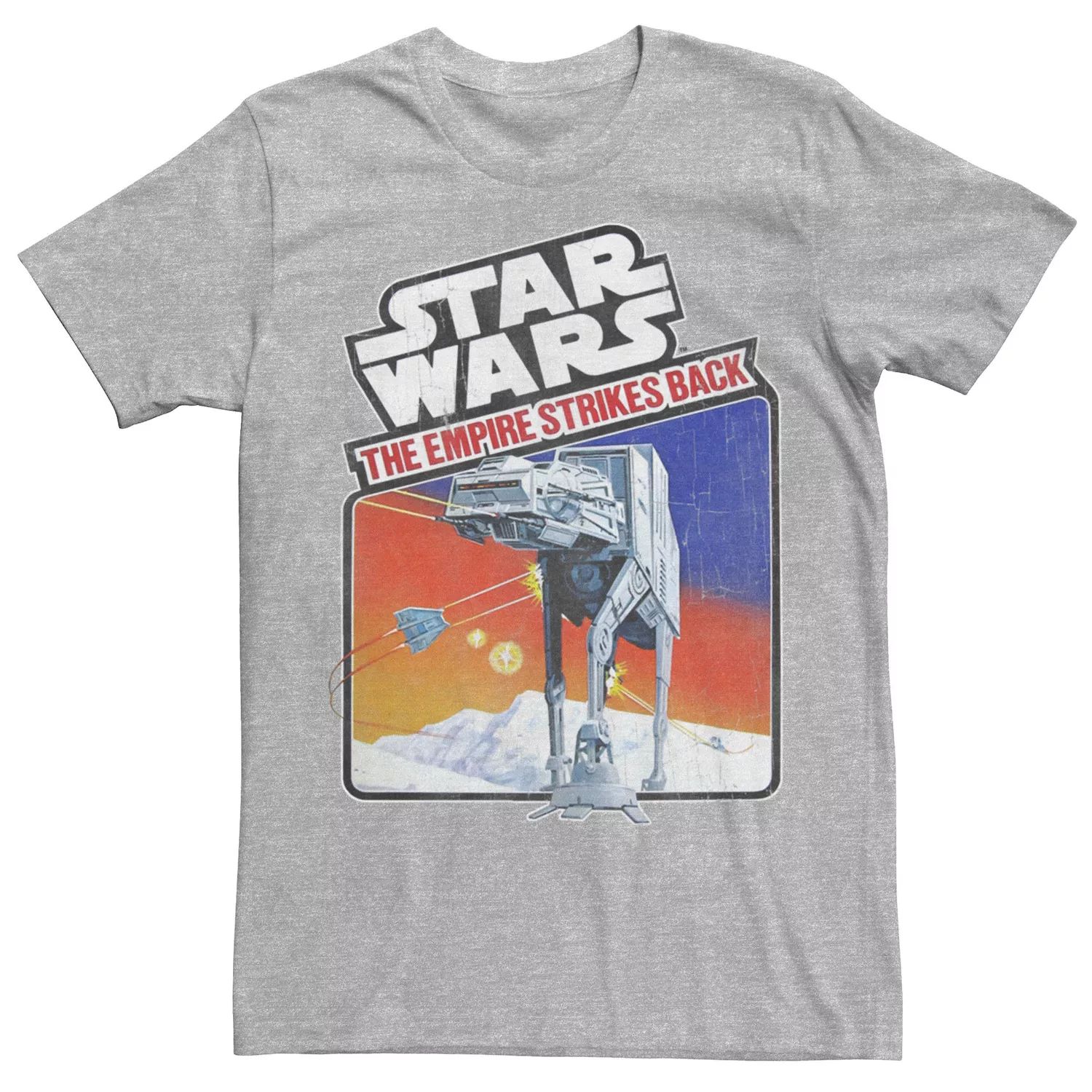 Мужская винтажная футболка с наклейкой AT-AT «Империя Звездных войн наносит ответный удар» Star Wars мужская футболка с плакатом империя звездных войн наносит ответный удар fade in star wars