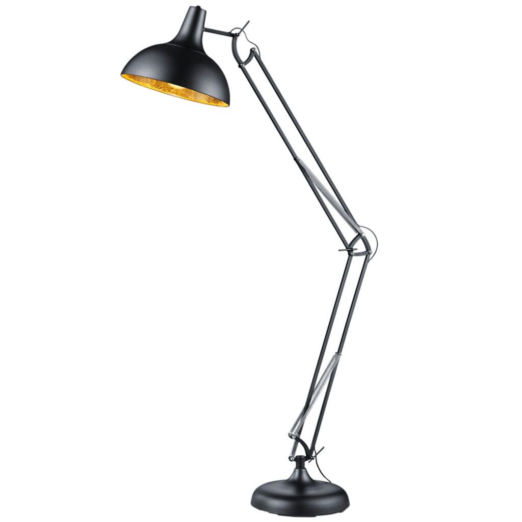 

Торшер, подвижные соединения, черный, золотой, H 180 см etc-shop