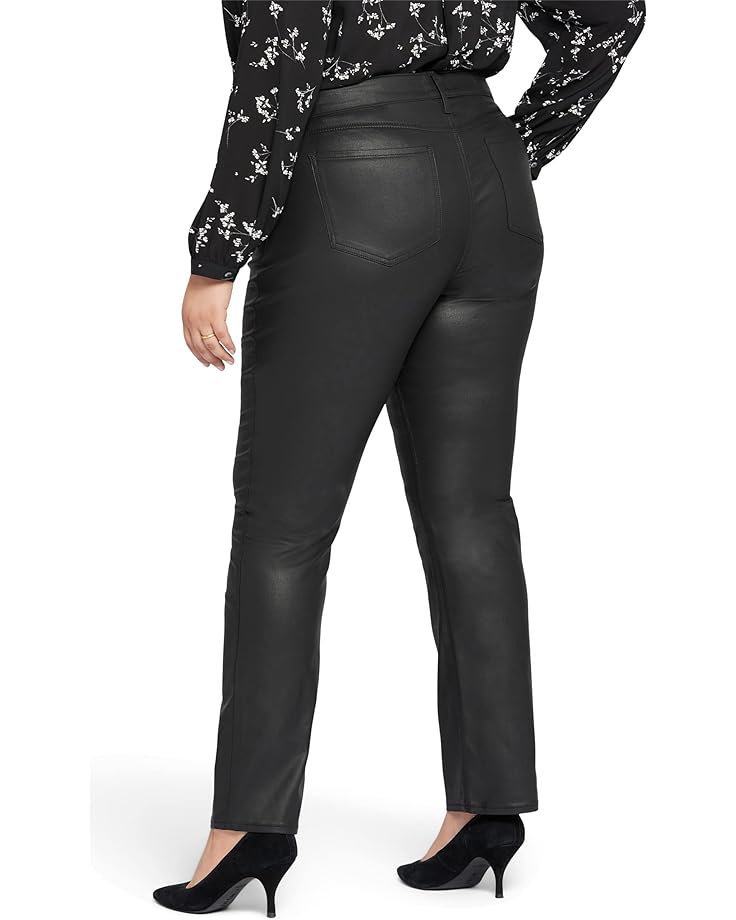 Брюки NYDJ Plus Size Marilyn Straight, цвет Black Coated леггинсы nydj plus size plus size coated leggings
