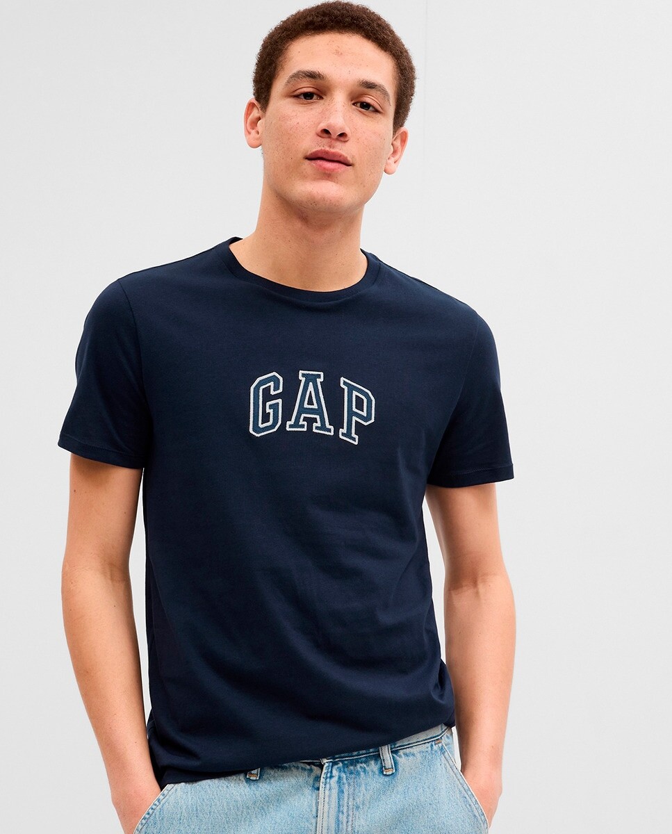 

Мужская футболка с логотипом и короткими рукавами Gap, темно-синий