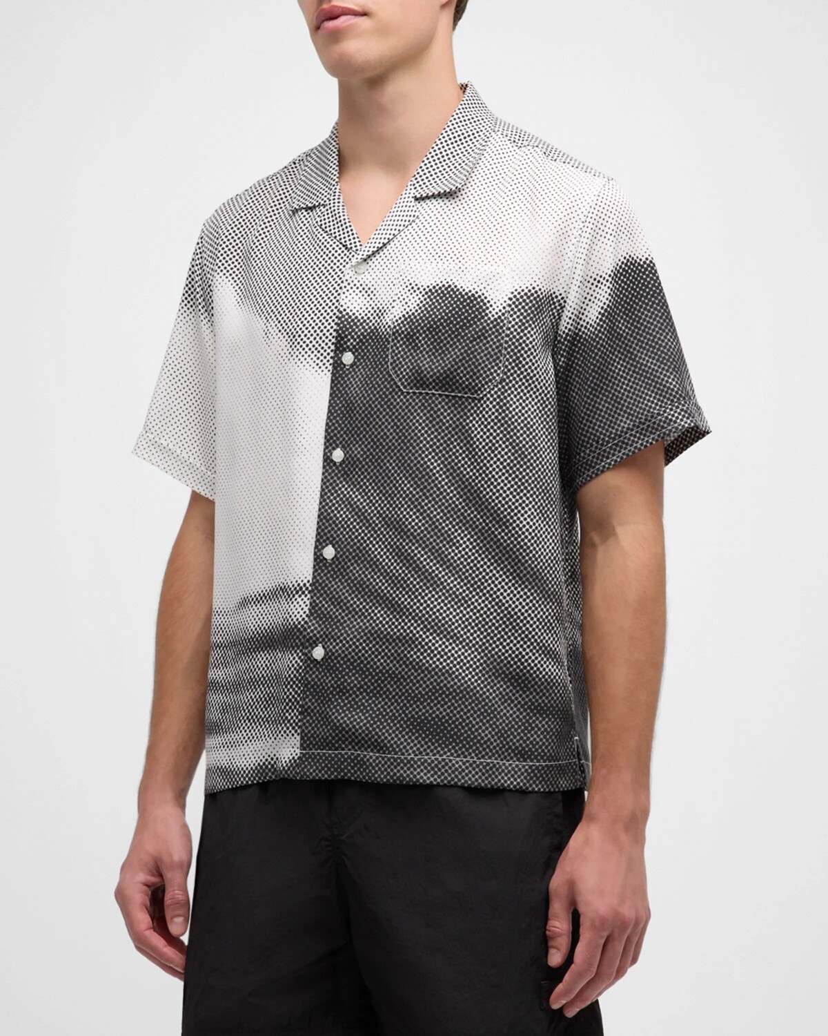 

Мужская рубашка в горошек Wave Camp Stampd, цвет Black Wave Print