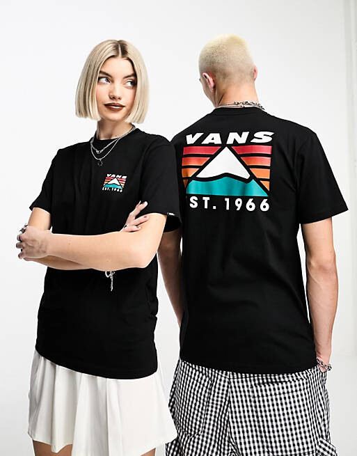 

Черная футболка унисекс с принтом на спине Vans Mountain эксклюзивно на ASOS, Черный