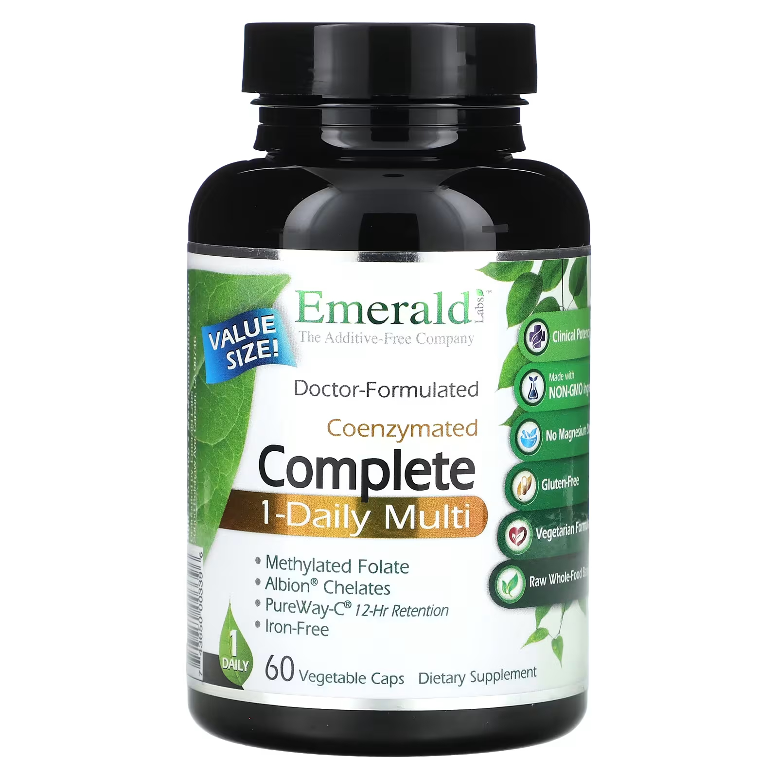 Мультивитамины коэнзимные Emerald Laboratories для приема 1 раз в день, 60 растительных капсул emerald laboratories коферментный мультивитаминный комплекс для мужчин прием 1 раз в день 60 вегетарианских капсул