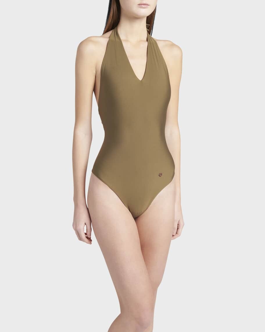 

Слитный купальник Triangle Flake Summer Shell Loro Piana, Коричневый