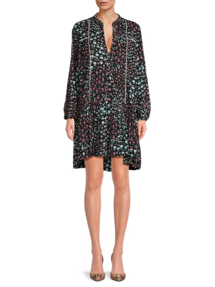 

Платье с заниженной талией и принтом Sylvia Poupette St Barth, цвет Black Multi