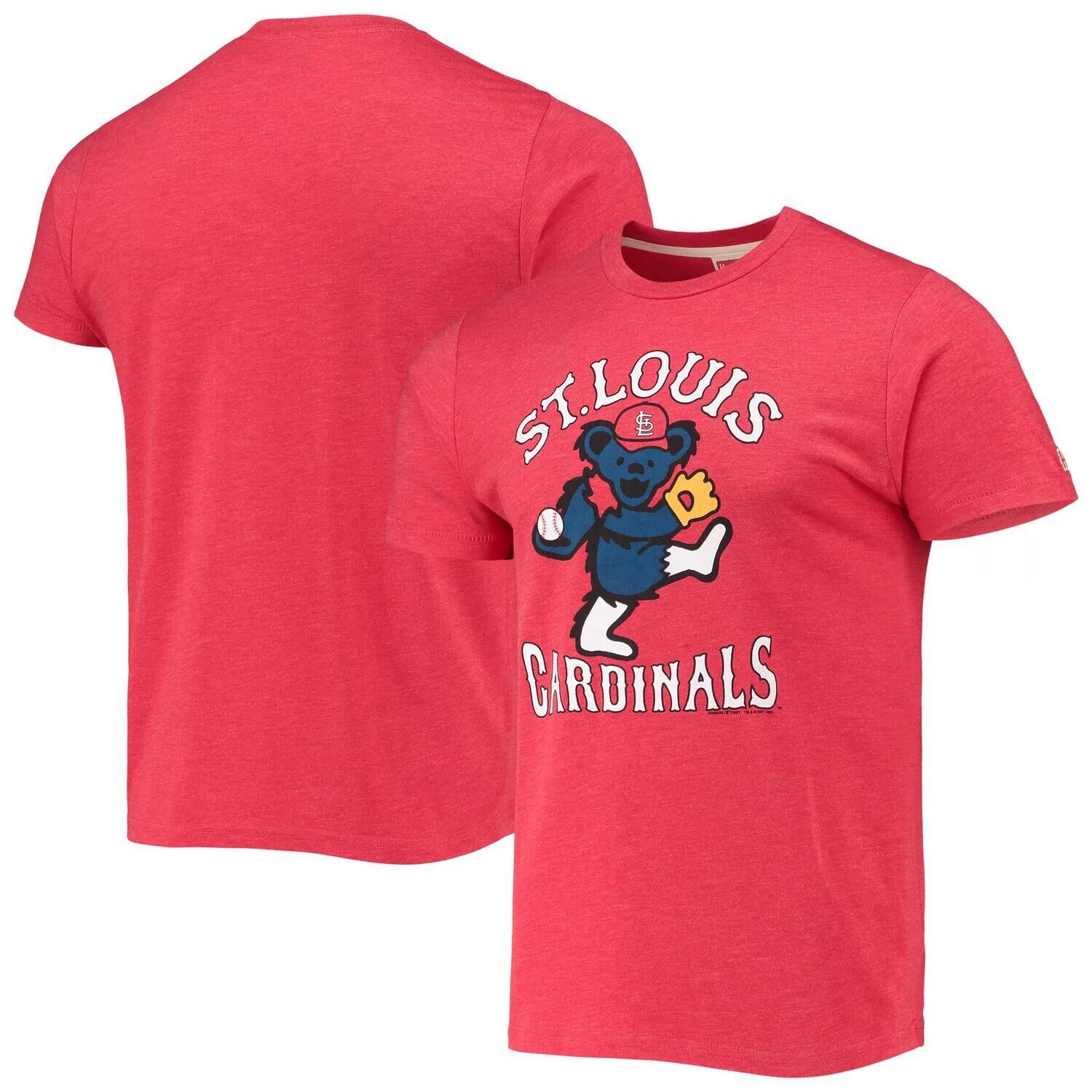 

Мужская красная футболка Homage St. Louis Cardinals Grateful Dead Tri-Blend, Красный