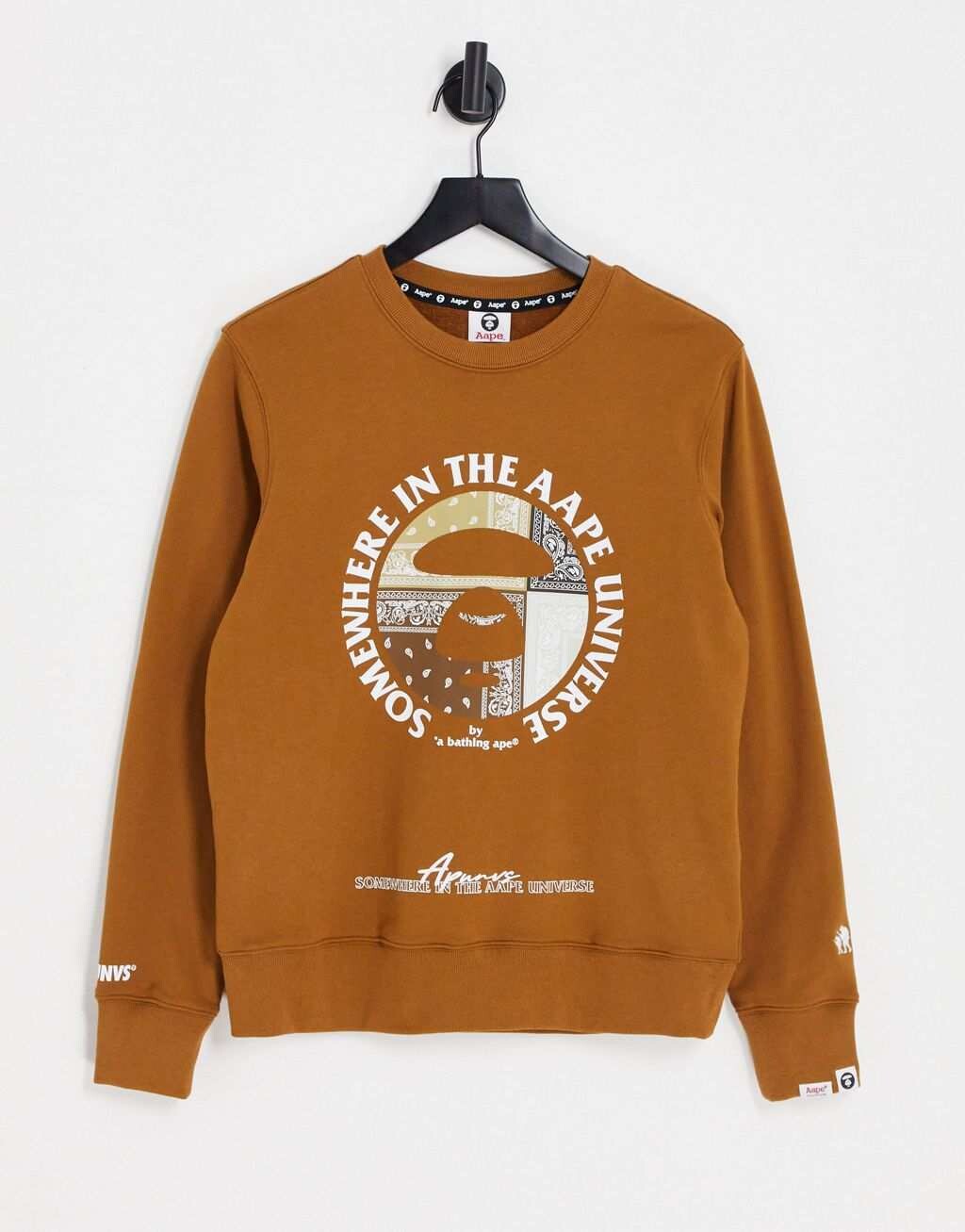

Коричневая толстовка с банданой и логотипом пейсли AAPE By A Bathing Ape