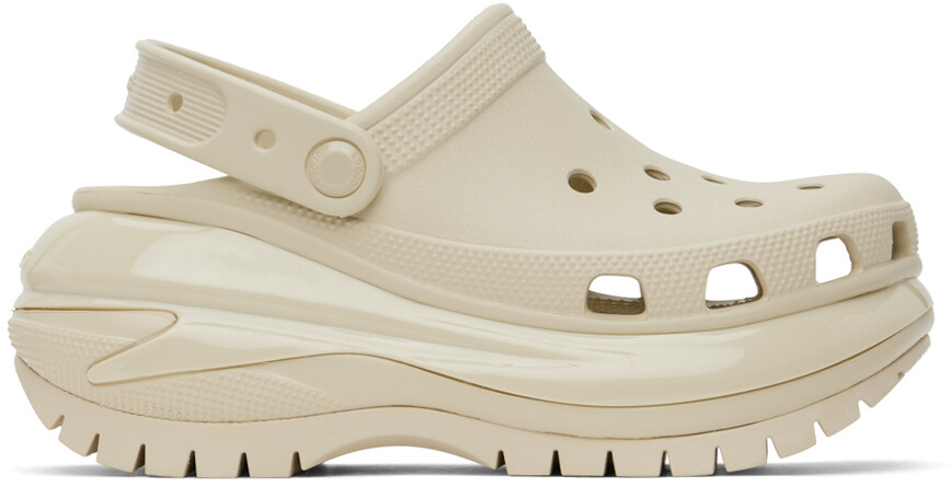 

Бежевые сабо Mega Crush Crocs, цвет Bone