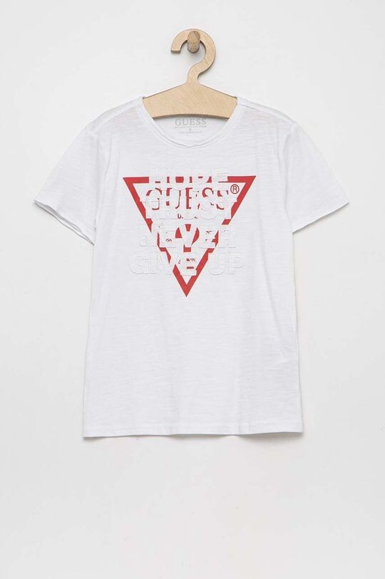 

Детская хлопковая футболка Guess, белый