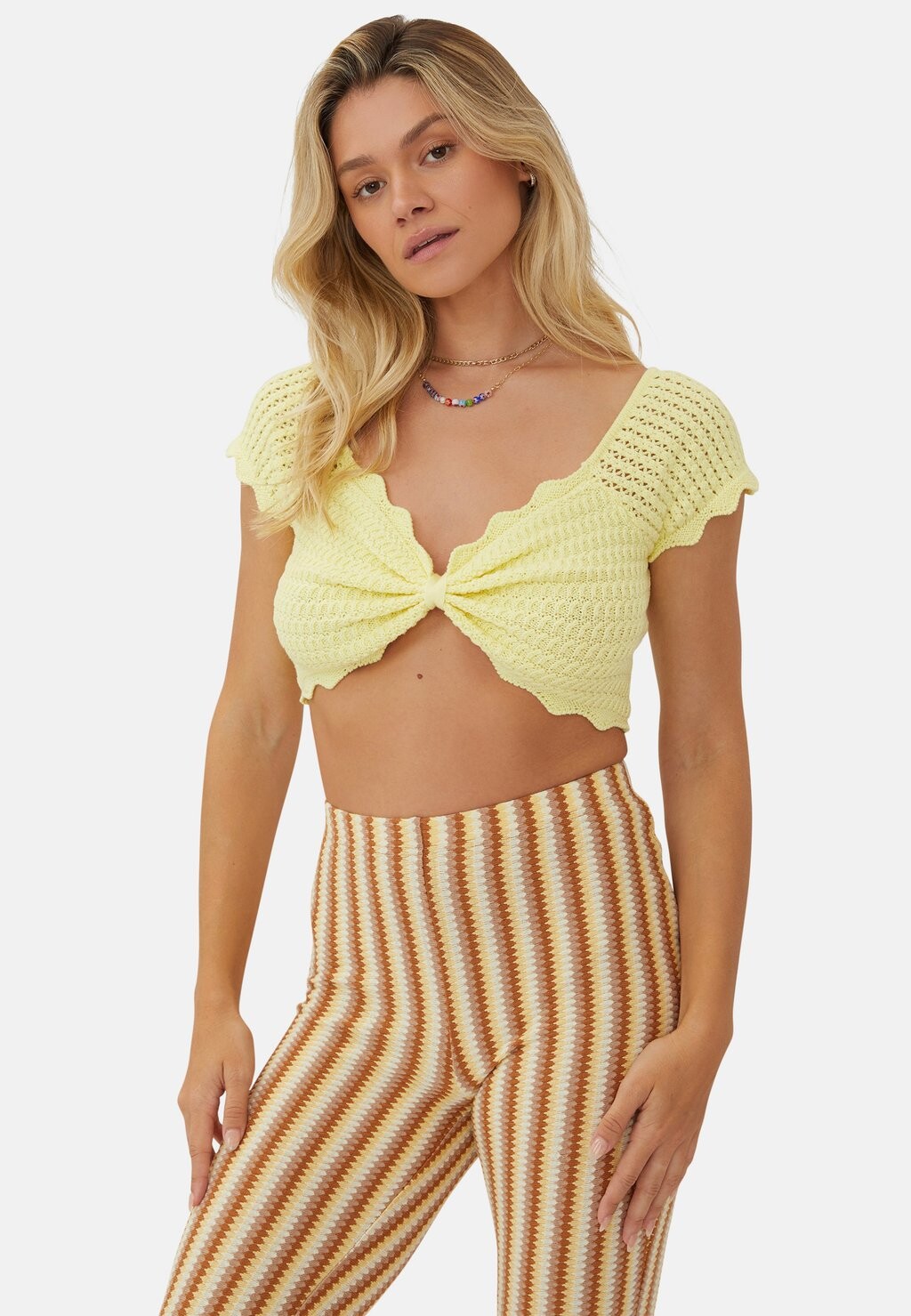 

Базовая футболка Cold Shoulder Short Sleeve Cotton On, цвет icy yellow