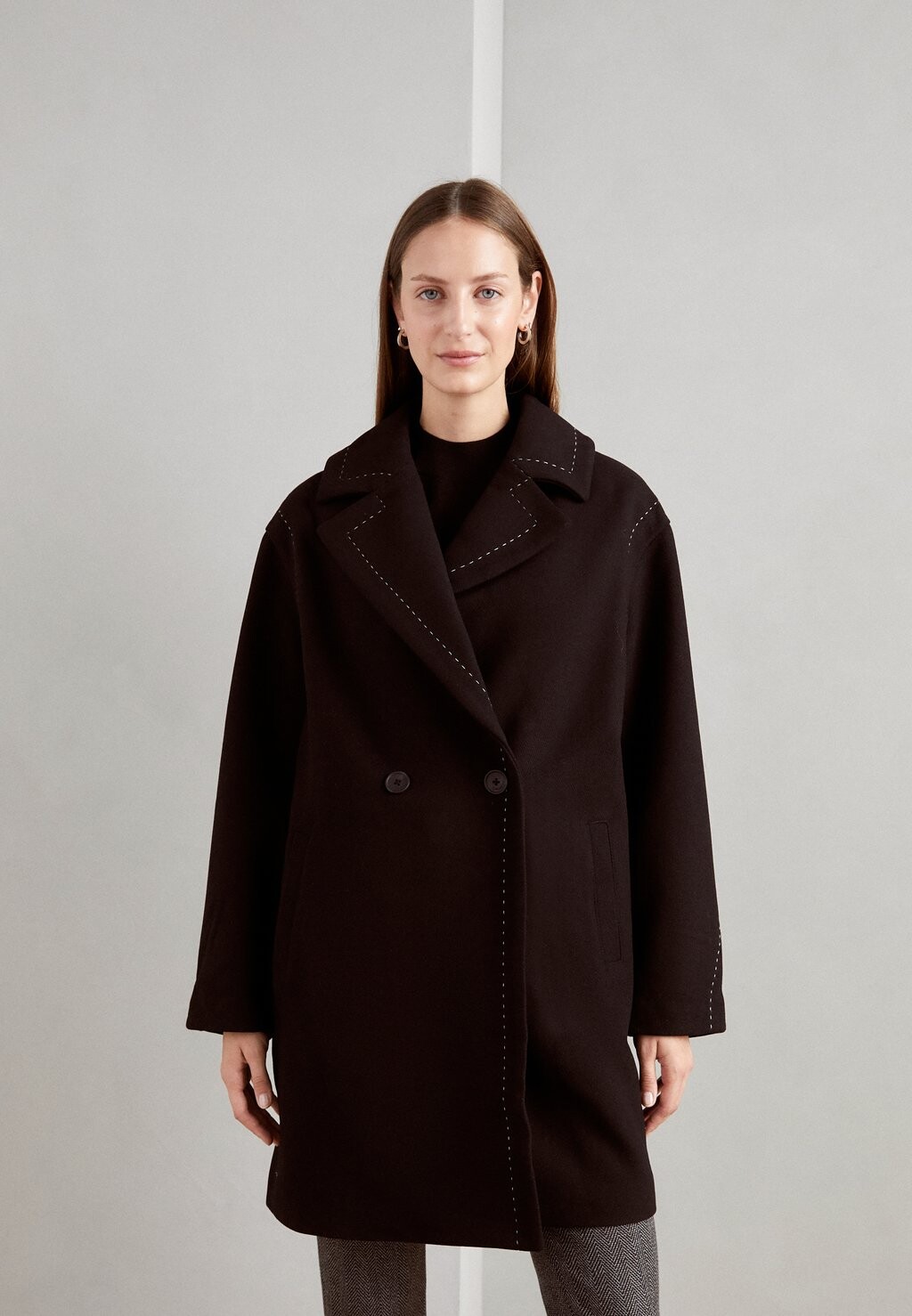 

Классическое пальто Coat Stitch Desigual, черный