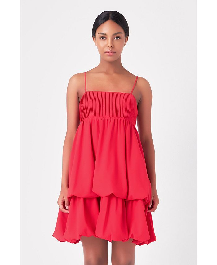Женское мини-платье с двойной блузкой endless rose, красный