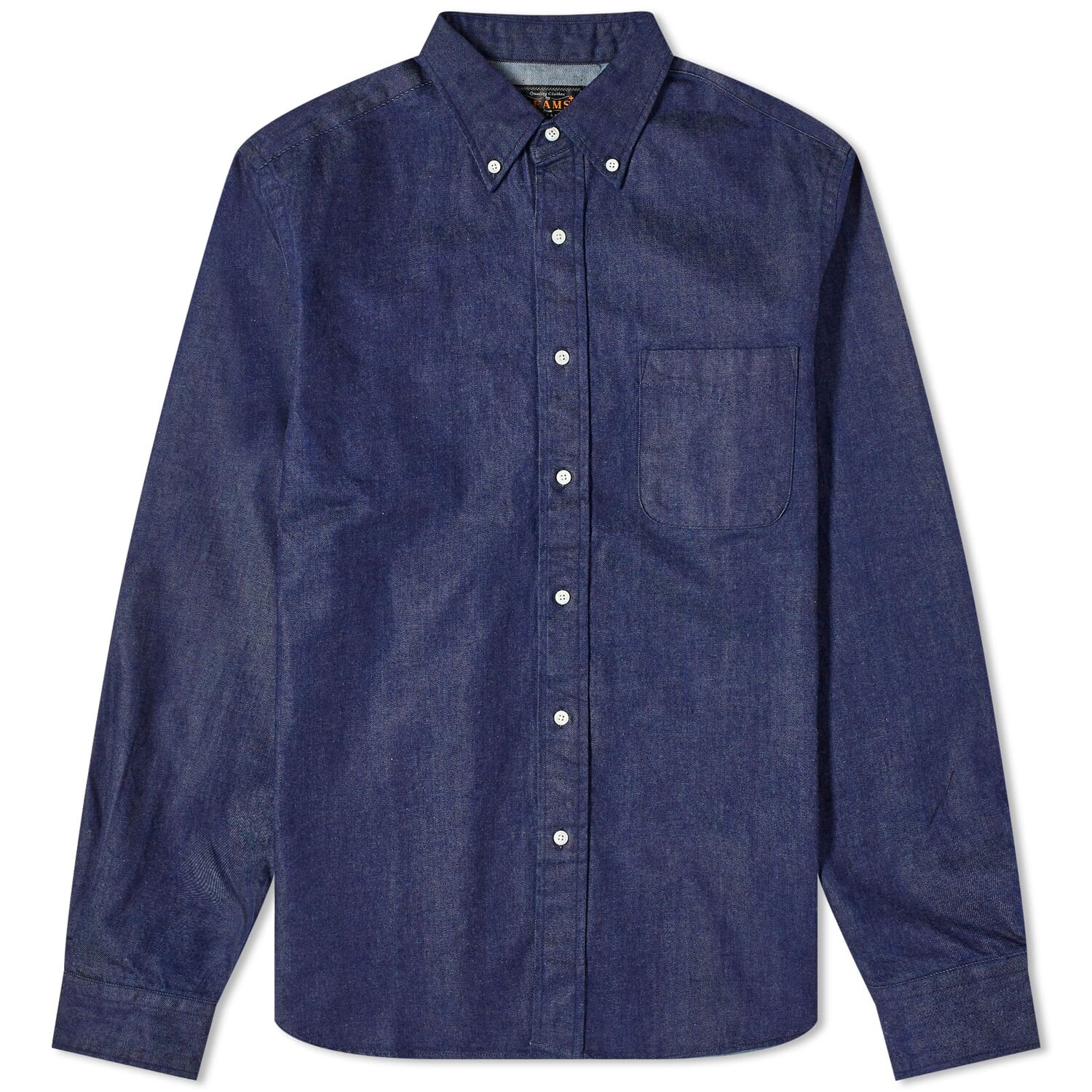 

Рубашка Beams Plus Button Down Denim Work, индиго