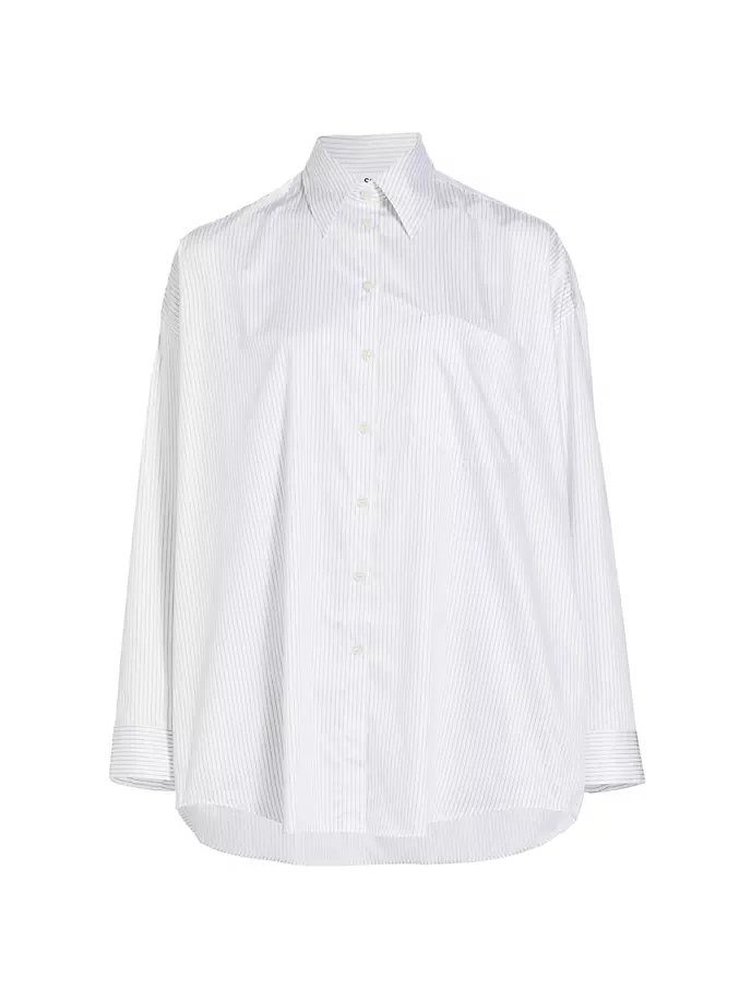 Хлопковая рубашка в тонкую полоску Sueli Acne Studios, белый хлопковая верхняя рубашка acne studios белый