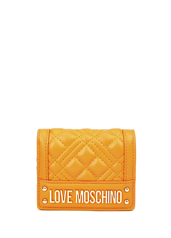 

Женский кошелек с оранжевым логотипом Love Moschino
