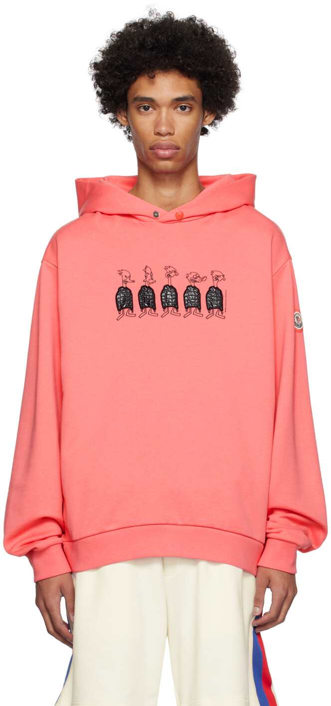 

Moncler худи розового цвета с уткой, Розовый