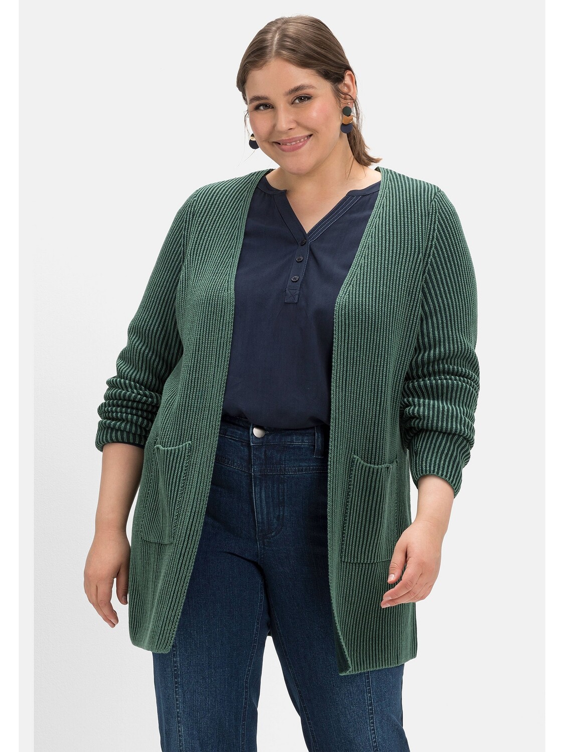 

Кардиган sheego Strickjacke, темно-зеленый