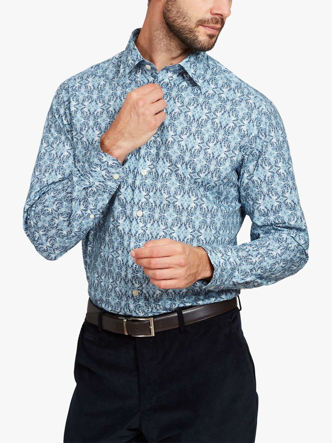 

Оловянная рубашка Simon Carter Liberty Fabric, темно-синяя