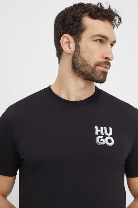 

Хлопковая футболка Hugo, черный