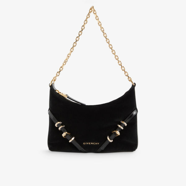 Велюровая сумка через плечо voyou Givenchy, черный