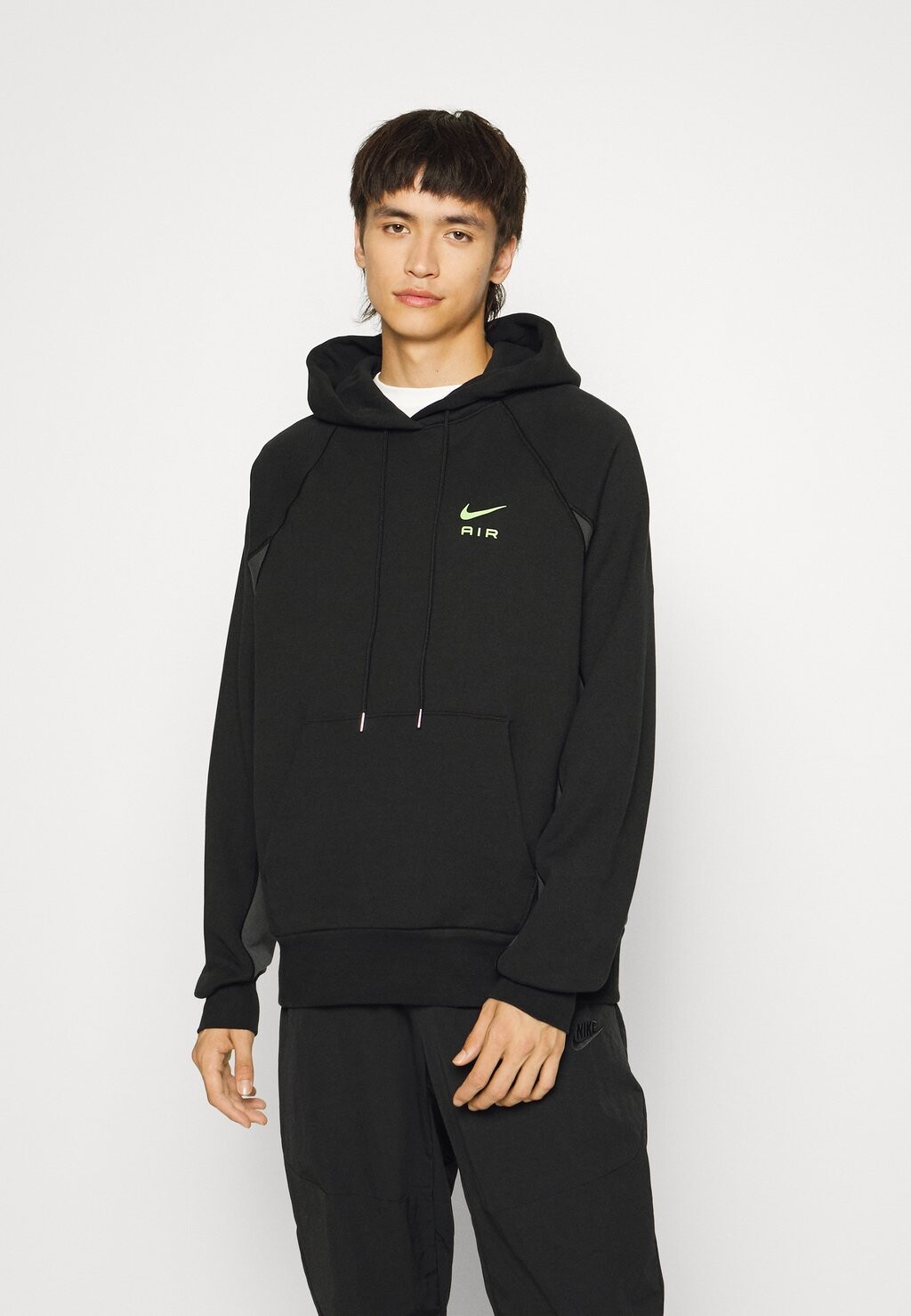 

Толстовка M NSW AIR FT PO Nike, черный/дымчато-серый/призрачно-зеленый