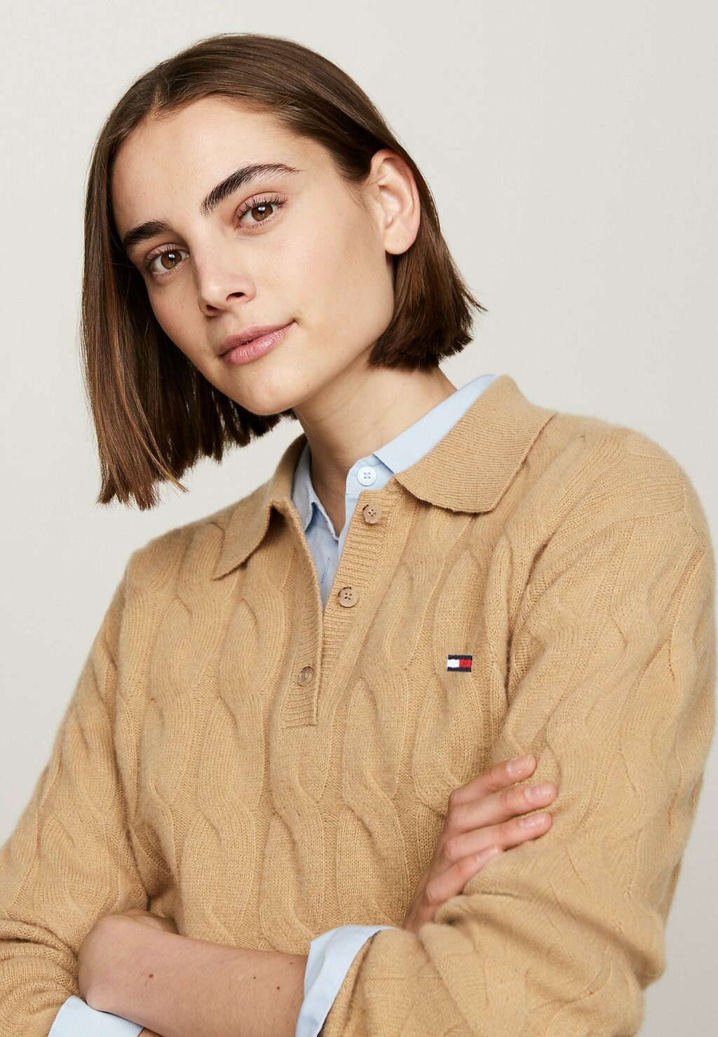 

Джемпер CABLE Tommy Hilfiger, коричневый
