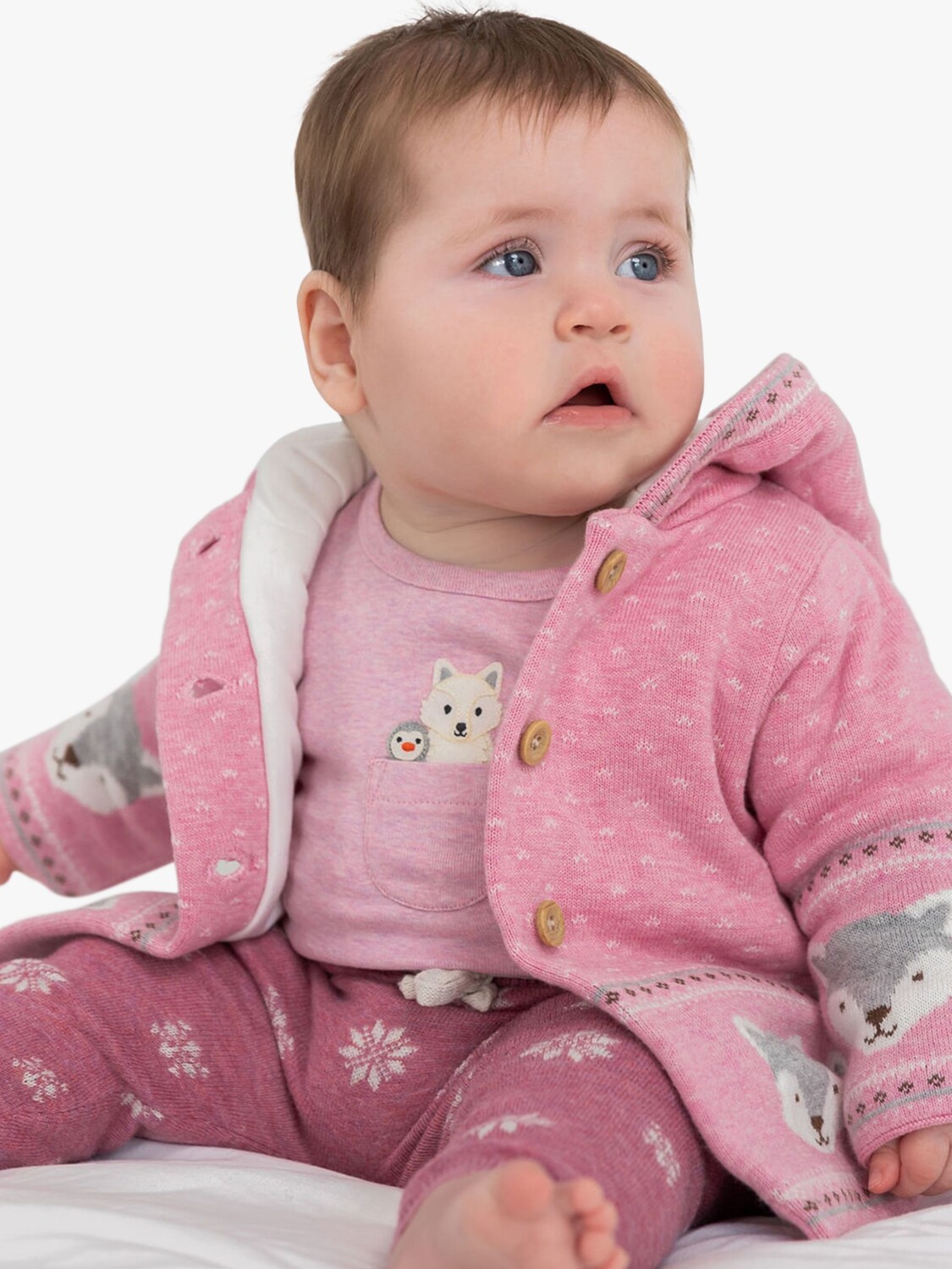 

Стеганая куртка Purebaby Fox, розовый жаккард