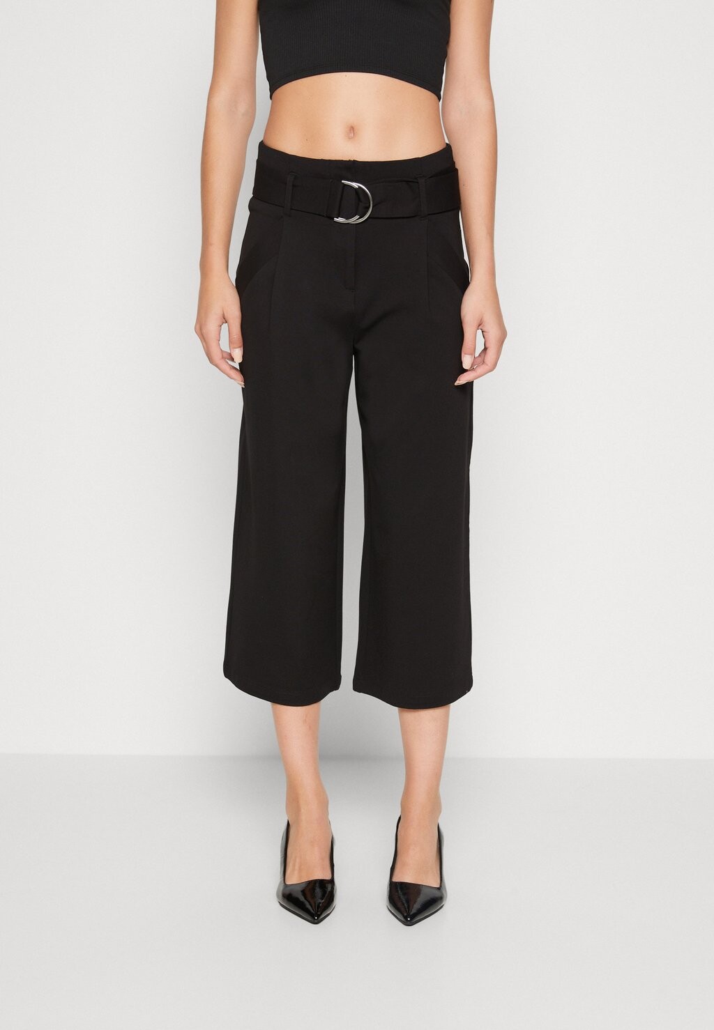 

Брюки Vero Moda, черный Vmbailey Paperbag Wide Belt Culotte, черный