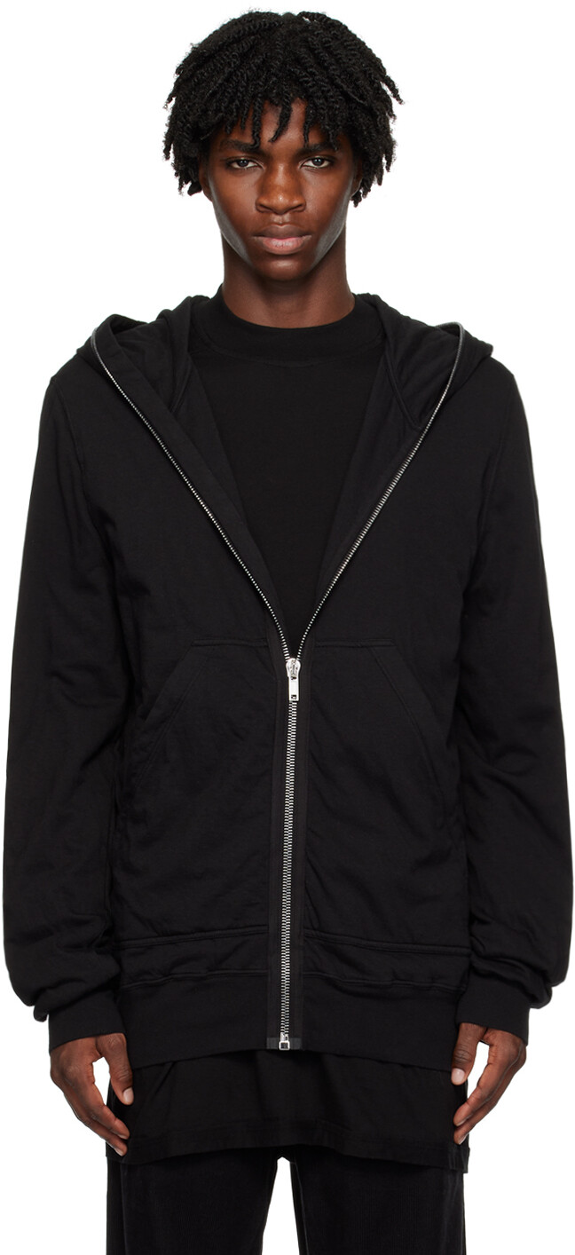 

Черный худи с удлиненной молнией Rick Owens DRKSHDW