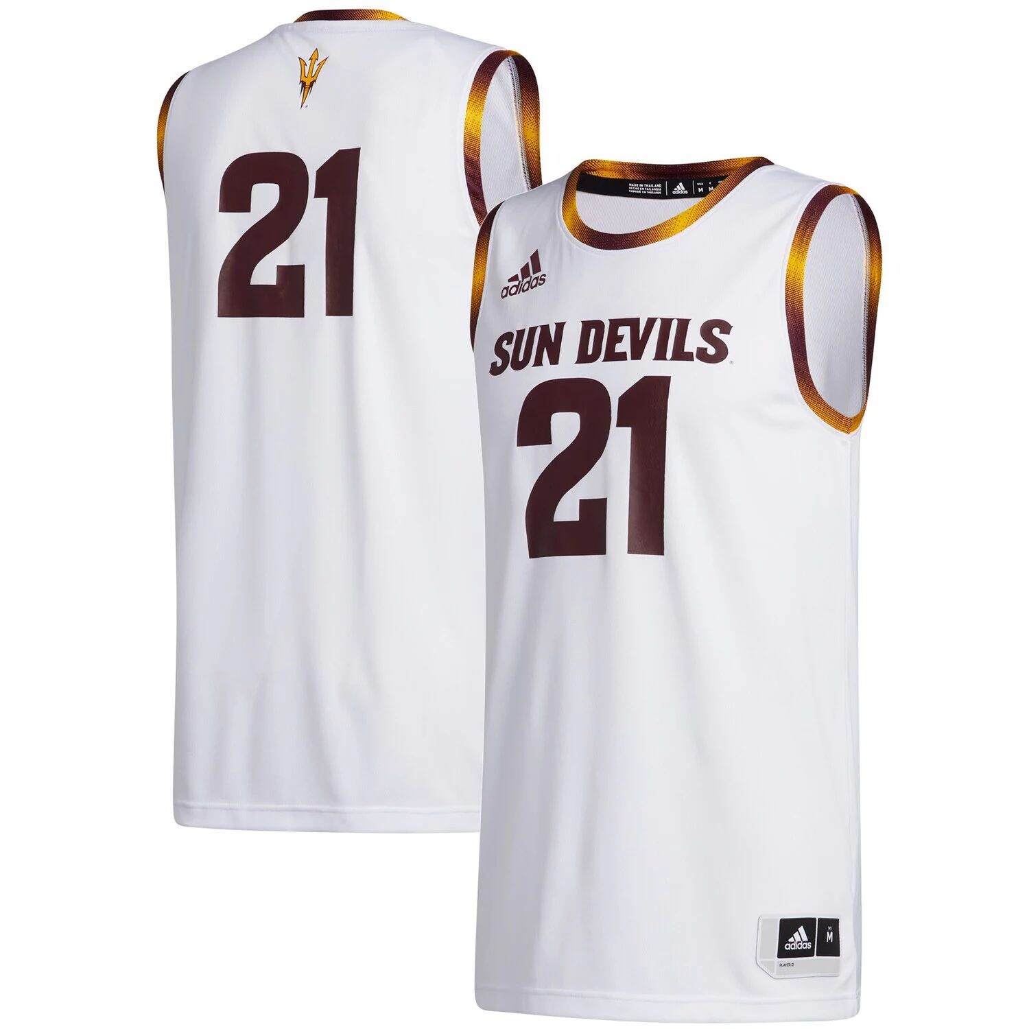 

Мужская белая майка adidas #21 Arizona State Sun Devils Swingman