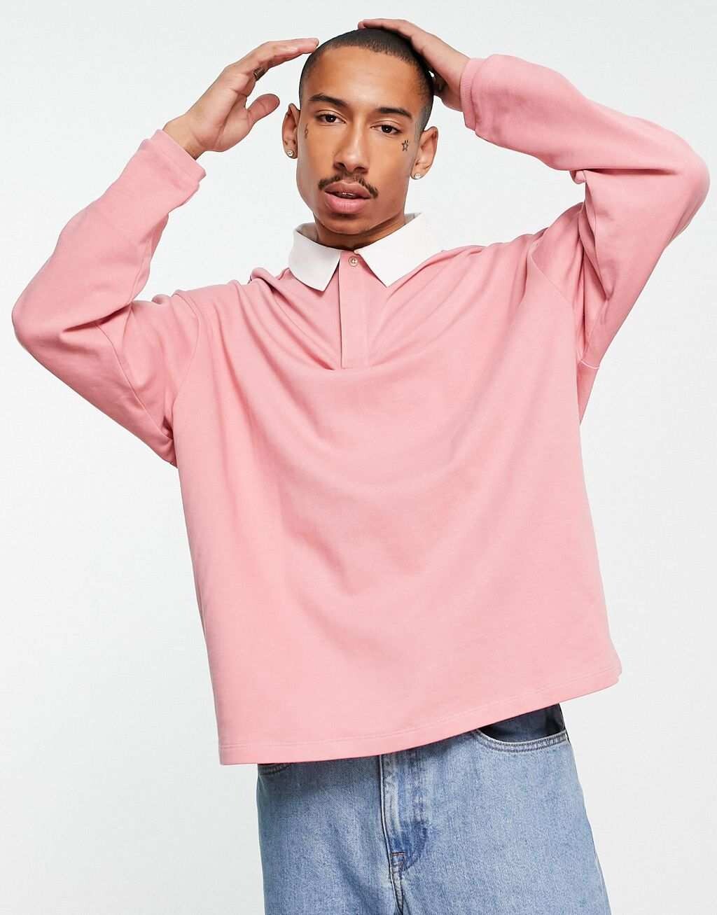 

Розовая толстовка-поло для регби ASOS DESIGN, Розовый