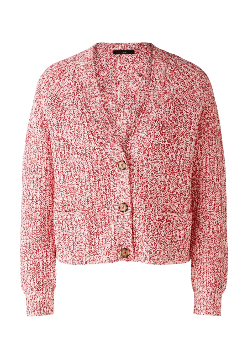 

Кардиган Oui Strickjacke LAFONYA Baumwollmischung, цвет red white