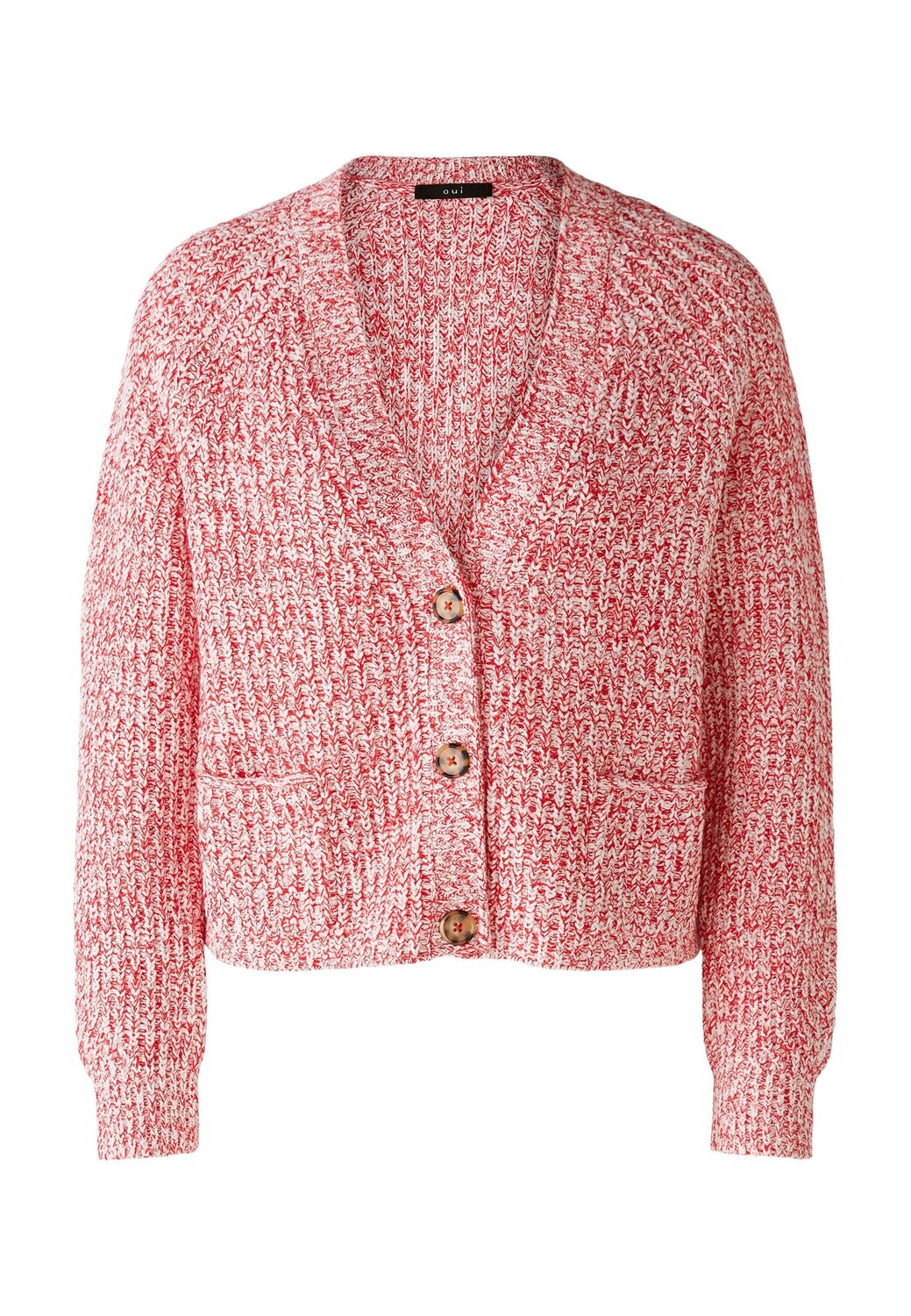 Кардиган Oui Strickjacke LAFONYA Baumwollmischung, цвет red white