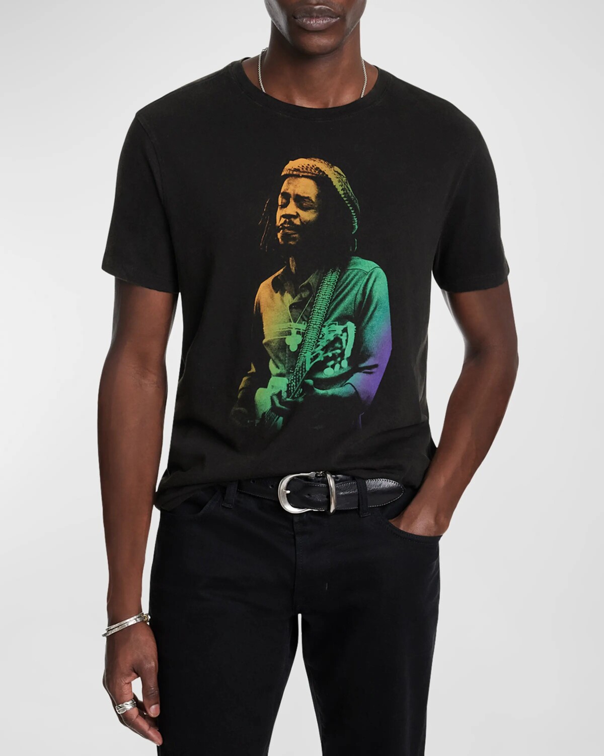 

Мужская футболка с короткими рукавами и рисунком Peter Tosh John Varvatos, цвет Black