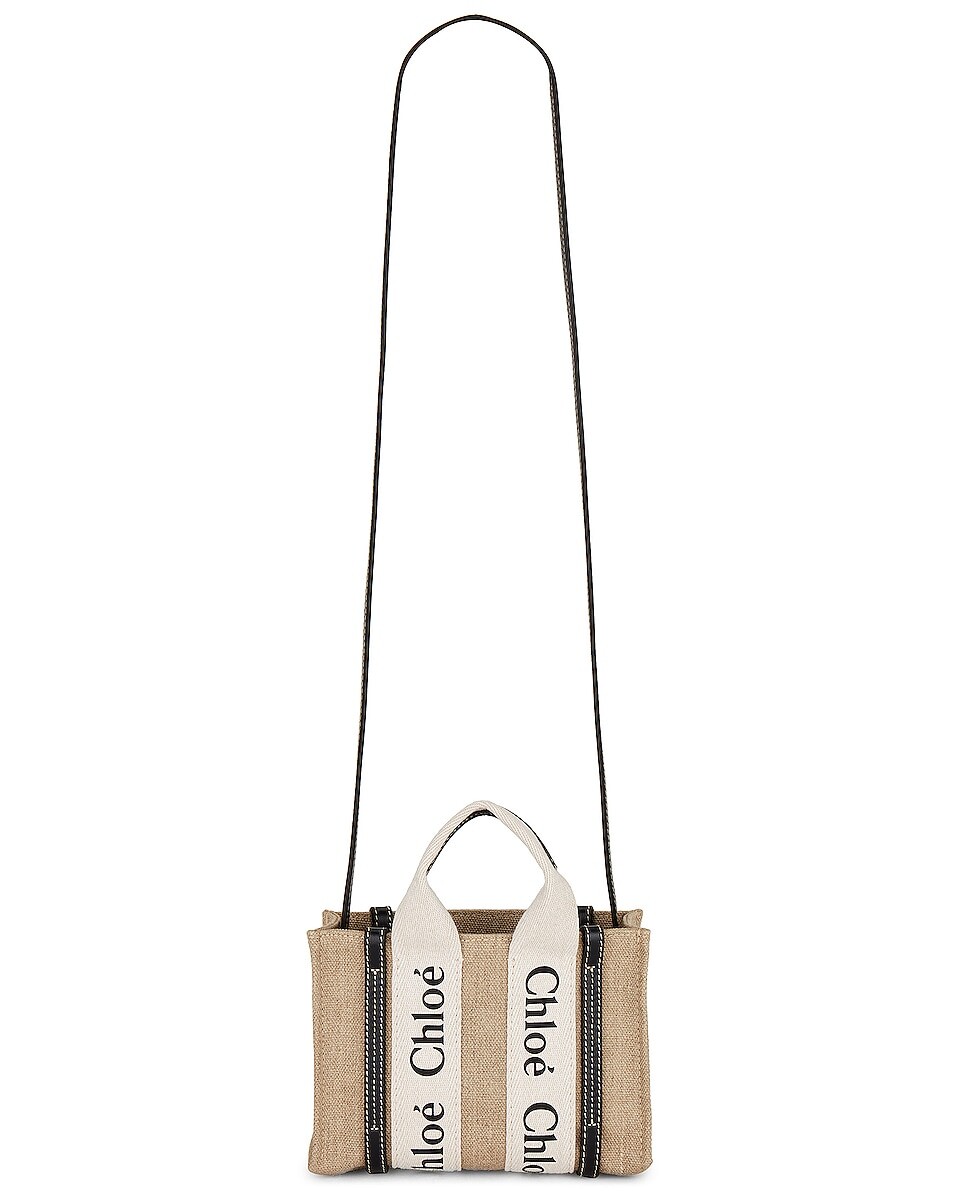 

Сумка кросс-боди Chloe Mini Woody Tote, цвет White & Blue 1
