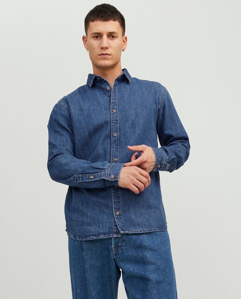 

Мужская джинсовая рубашка обычного кроя Jack & Jones, синий