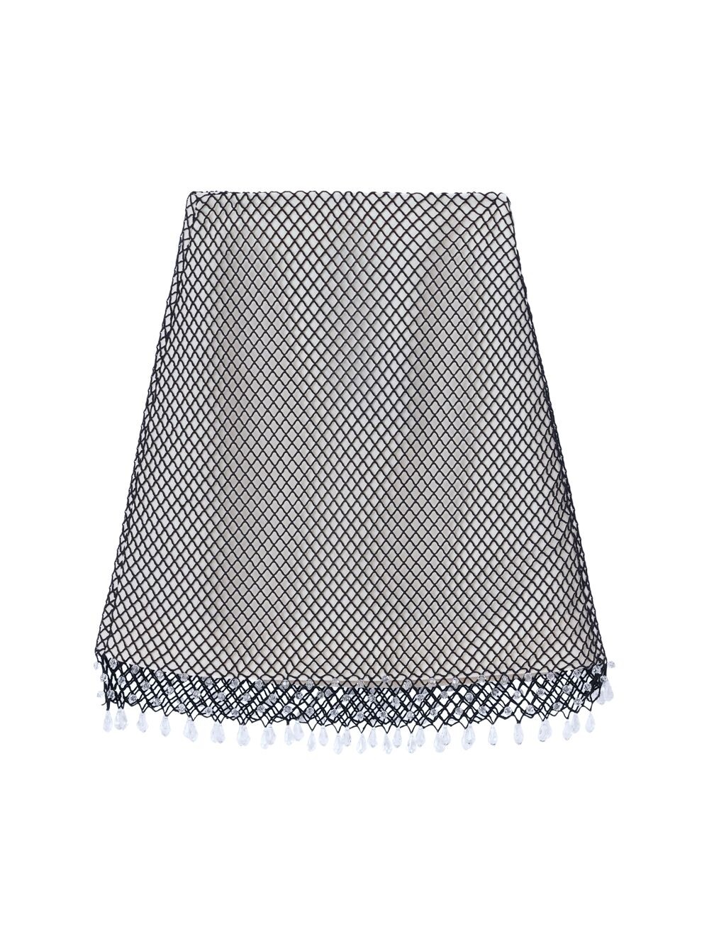 

Юбка Gloria из смесовой шерсти, украшенная кристаллами Burberry, белый