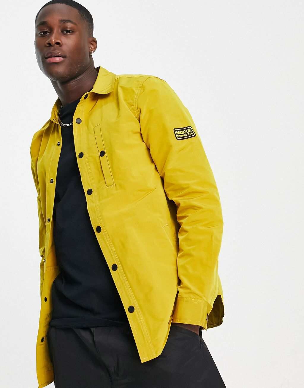 

Желтая однотонная рубашка Barbour International Link