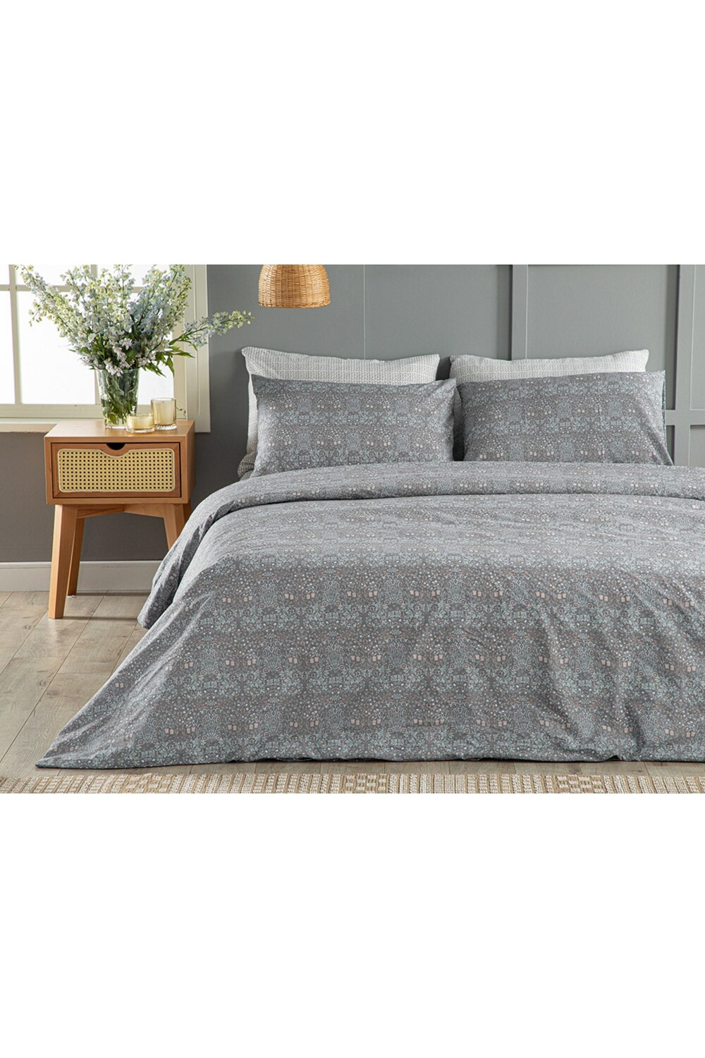 

Комплект пододеяльников двойной English Home Primrose Easy-Iron, темно-синий