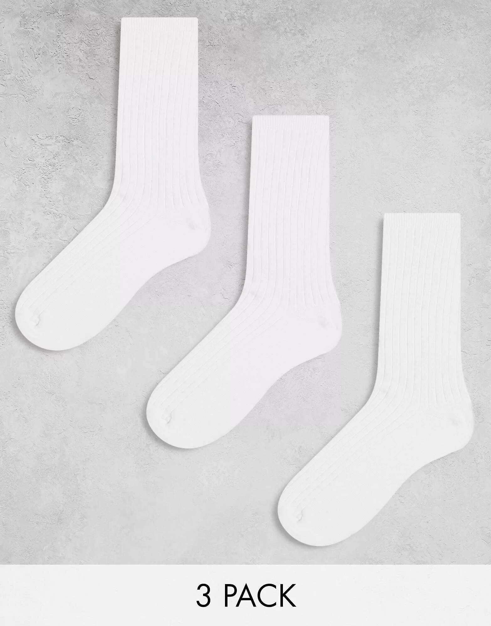 Три пары белых носков Weekday Noah