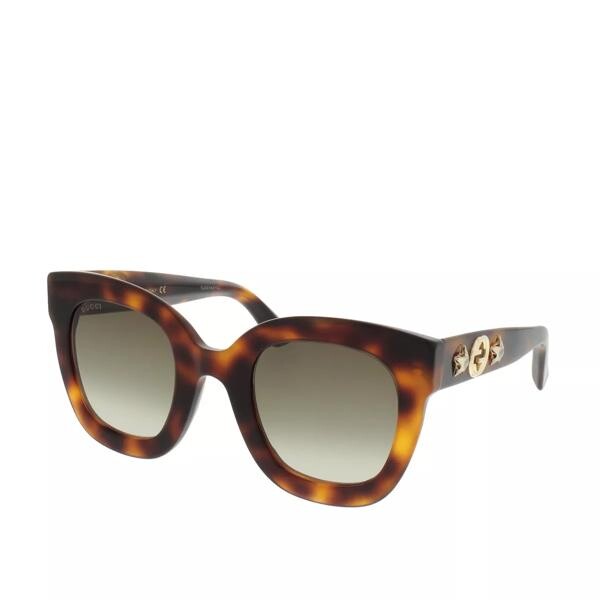 

Солнцезащитные очки gg0208s 49 00 Gucci, коричневый