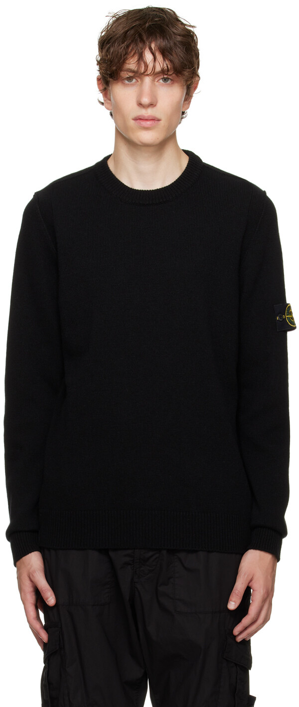 

Черный свитер с круглым вырезом Stone Island