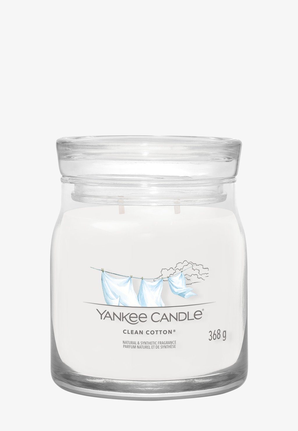 Ароматическая свеча Signature Medium Jar Clean Cotton Yankee Candle, белый