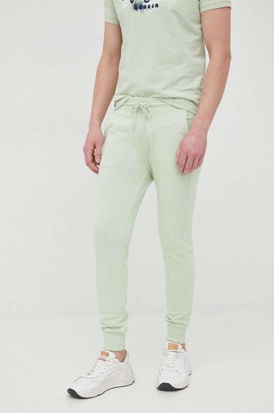 Хлопковые брюки United Colors of Benetton, зеленый