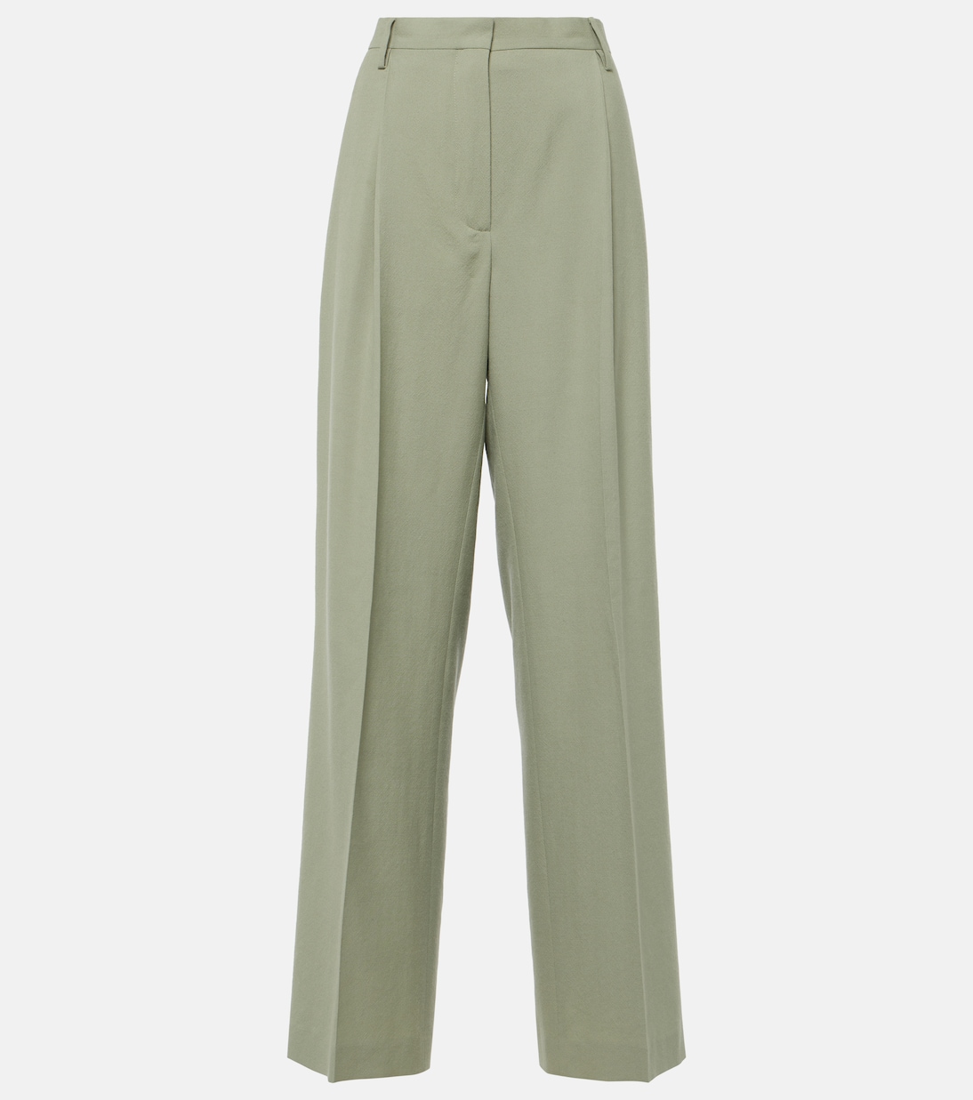 Прямые брюки из шерсти со средней посадкой Dries Van Noten, зеленый