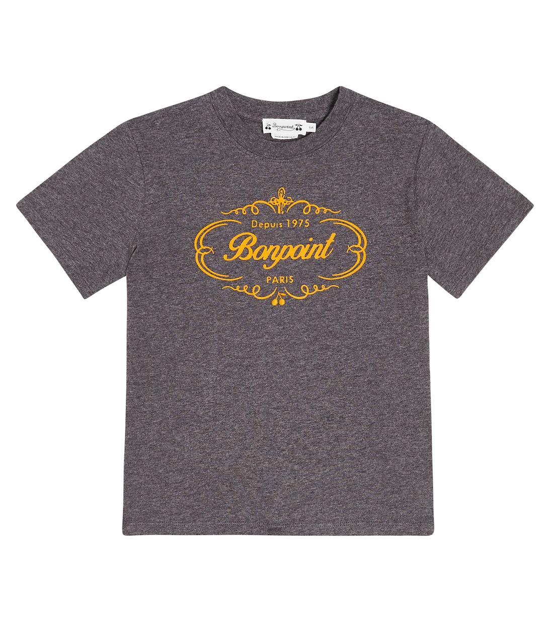 Хлопковая футболка с логотипом Thibald Bonpoint, серый футболка из хлопкового джерси с принтом thibald bonpoint серый