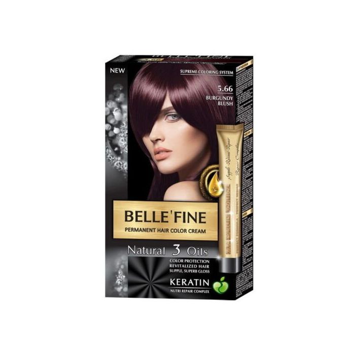 цена Краска для волос Tinte Capilar Keratin Bellefine, 5.66 Rojo Burdeos