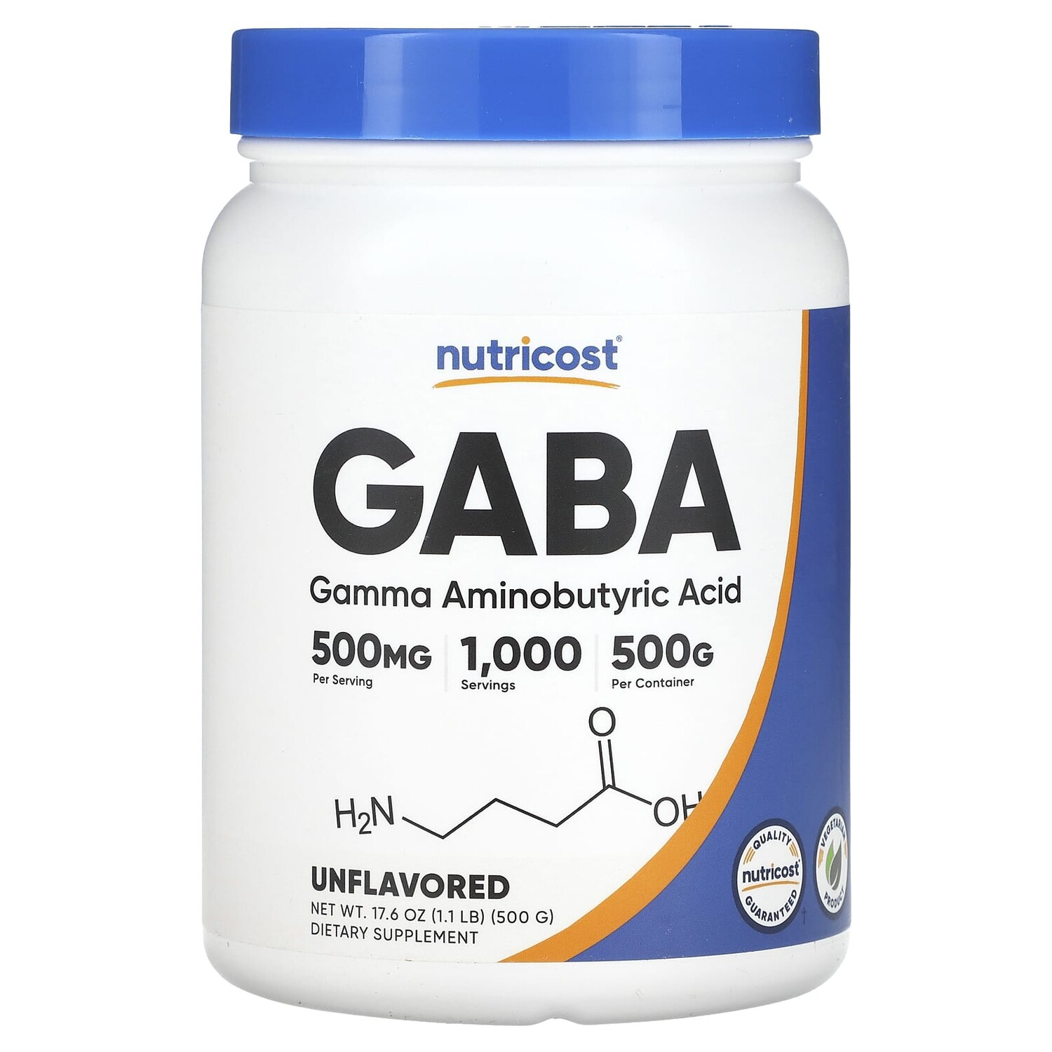 

ГАМК, без добавок, 500 г (17,6 унции), Nutricost